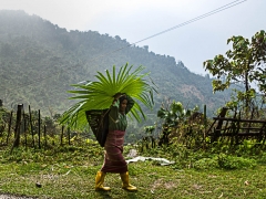 Local women with rainprotection